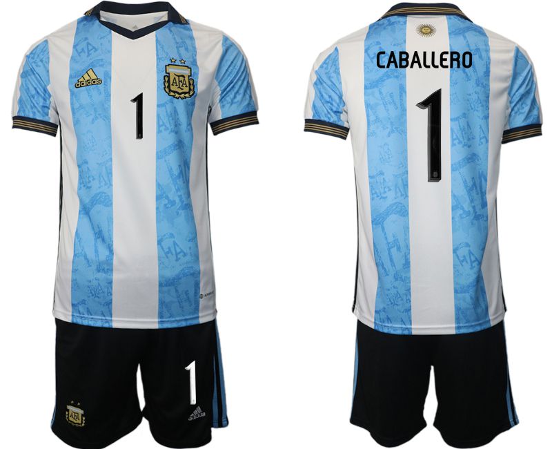 Men 2022 World Cup National Team Argentina home blue #1 Soccer Jersey